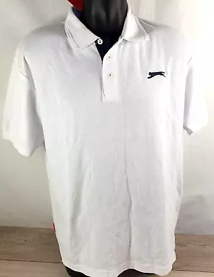 Slazenger Plain Polo Shirt T-Shirt Tee Mens Top LARGE White • $11.13