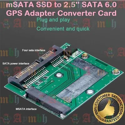 MSATA SSD To 2.5'' SATA 6.0 GPS Adapter Converter Card Module Board Pad PCIe UK • £4.61