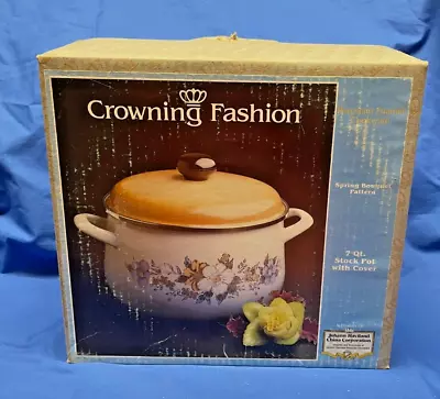 Crowning Fashion Johann Haviland 7quart Dutch Oven Spring Bouquet Enamel NOS • $44