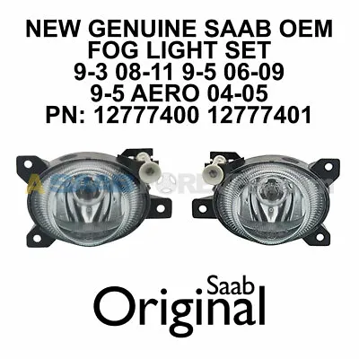 Saab Fog Light Pair 9-3 08-11 9-5 04-09 Aero New Genuine Oem 12777400 12777401 • $274.99