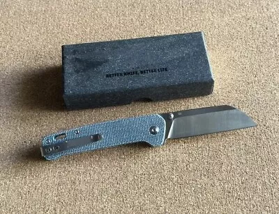 QSP Knife Penguin Blue Jean Micarta Handle Linerlock Folding Knife D2 Steel • $27.99