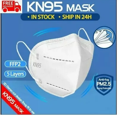$24.99 • Buy KN95 Mask Disposable Particulate Respirator Face Masks 5 Layers Adult Certified