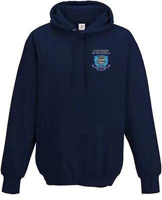 University Of Sheffield Society Hoodie Hooded Sweatshirt Navy Grey  • £16.99