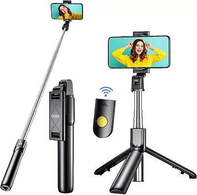 Gritin Selfie Stick 4 In 1 Bluetooth Stick Tripod Extendable And...  • £13.90