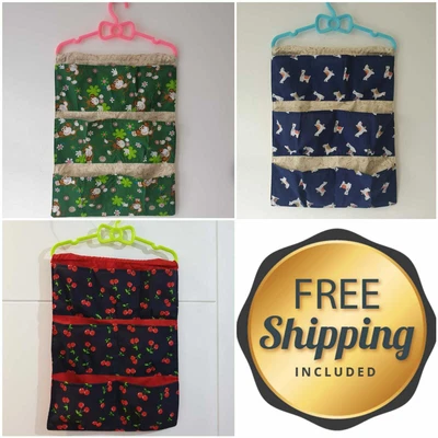 £8.49 • Buy NEW Handmade Fabric Pocket Wardrobe Organiser For Sock/Makeup, Bits And Bobs