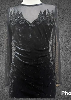 Vintage CATWOMAN Collection ALL THAT JAZZ Black Velvet Mesh Sequin Bodysuit • $50