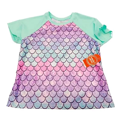 Wonder Nation Mermaid Rash Guard Swim Top-10/12 Plus-Girls • $12