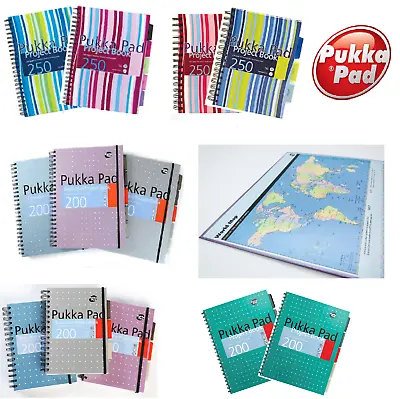 £6.50 • Buy Pukka Pad A4,A4+,A5,B5 Wirebound 200pages 80gsm Project Books With Dividers