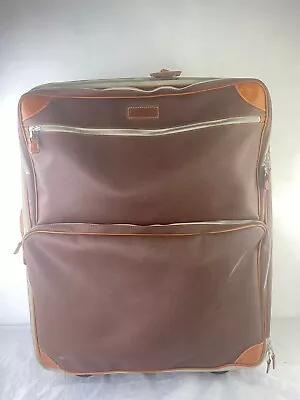 Vtg Mulholland Rolling 27 In  Suitcase Travel Bag Carry On With Wheels • $350