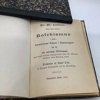 2 ANTIQUE Catechisms Katechismus Dr.Martin Luther 1914 HC Small German Book • $15