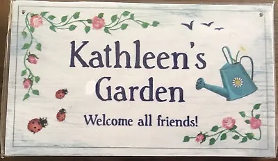 £3.25 • Buy KATHLEEN - Name Garden Hanging Plaque Allotment Shed Sign Flowers