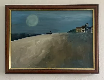 Original Mid Century Abstract Modernist Style Landscape Oil On Board Painting • £6.05