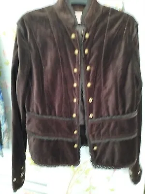 Jacket Boho Romantica Velvet Vintage Studs&Lace Size 12 • $18.50