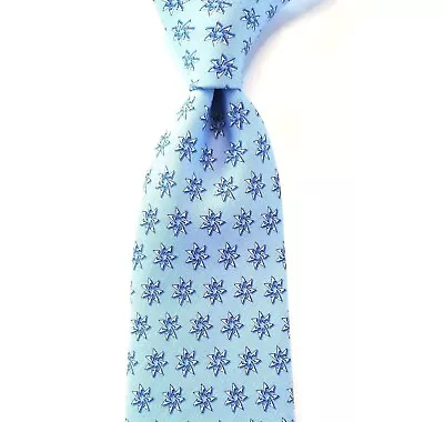 Vineyard Vines Custom Collection Blue & White 100% Silk Tie 3 1/2  X 58 1/2  • $18