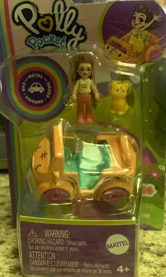 New Polly Pocket Micro Doll With Tiger Die-cast Car And Mini Pet Travel Toys • $6