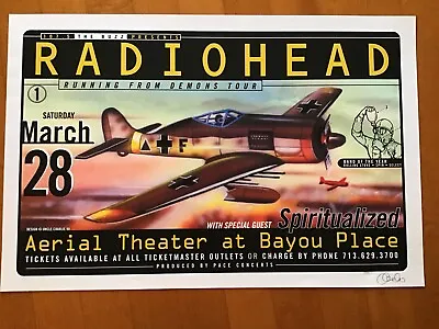 $150 • Buy Radiohead Poster 1998 Uncle Charlie Official Running From Demons Tour SIGNED