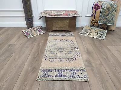 Wool Rug Turkish Rug Vintage Rug Handmade Rug Area Rug Entryway Rug Runner • $90