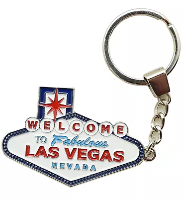 Key Chain - Welcome To Fabulous Las Vegas Sign Chrome • $9.95