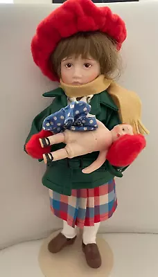 $19.95 • Buy NORMAN ROCKWELL Little Girl And Her Doll With Box Collectible Doll Danbury Mint