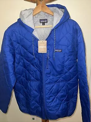 Patagonia Diamond Quilted Bomber Hoody Jacket Hoodie Blue Men’s XL NEW Full Zip • $80