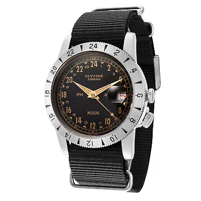 Glycine Men's GL0377 Airman Vintage Noon 40mm Automatic Watch • $549