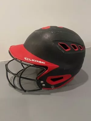 Boombah Softball Batting Helmet With Face Guard Small/Medium In Black And Red • $20