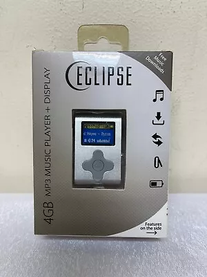 NEW NIB Eclipse 4GB MP3 AUDIO Player SILVER Fit CLIP  HOLDS UP TO 2000 SONGS • $30