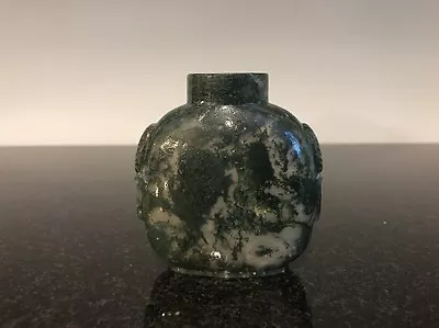 Moss Agate Chinese Snuff Bottle • $500