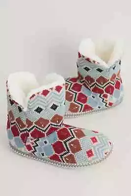 Seasalt Womens Booties  S/M 3 4 5 Pattern Snooze Slippers Boots Fleece Lined NEW • £24