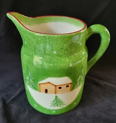 The Cellar Log Cabin Christmas Snowy Winter Dinnerware 7  PITCHER • $23