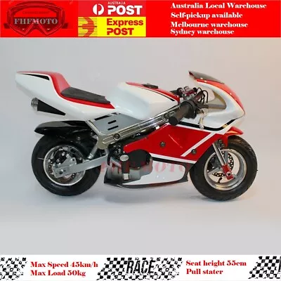 RedWhite 49CC Pocket Bike 2 Stroke Mini Motorcycle Dirt Bikes Kids Off-road Bike • $499.95