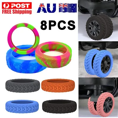 8pcs Luggage Wheel Covers Noise Reduction Silicone Protectors For Suitcase Wheel • $10.65