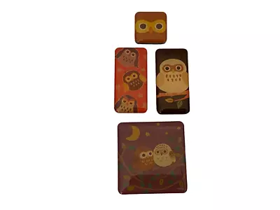 Unbranded Vintage 70's-80's 4-lot Mini Owl Refrigerator Magnets • $19.88