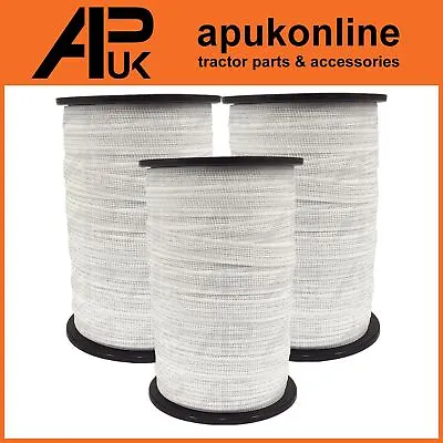 3x 200m Roll X 20mm Stainless Steel Electric Fence Poly Tape Livestock Paddock • £44.99