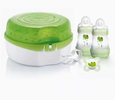 £31 • Buy MAM Green Microwave Steam Steriliser & Baby Start Soother Tongs
