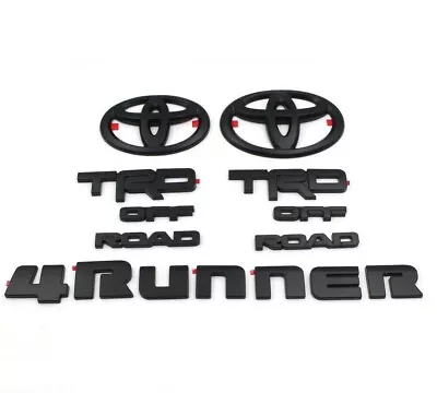 For 2014 - 2024 TOYOTA 4RUNNER TRD MATTE BLACKOUT EMBLEM OVERLAY KIT OFF ROAD • $39.99