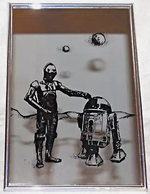 Very Rare Vintage STAR WARS R2D2 And C-3PO Mirror 1977 LIGHT LINE Ind. • $230