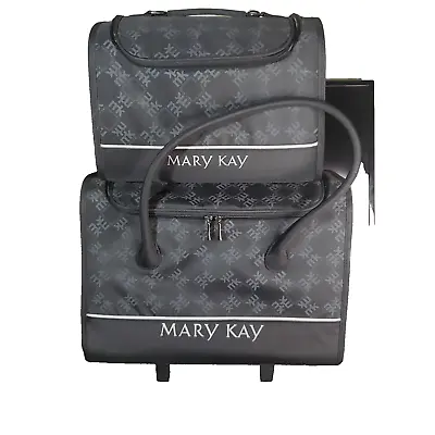 Mary Kay Consultant Luggage Suitcase Set Black MK Logo Great Condition • $85