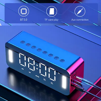 $22.96 • Buy Bluetooth Speaker Digital Alarm Clock FM Radio Speaker Night Light Music Player