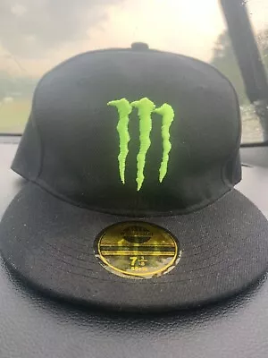 Monster Energy Drink Hat Baseball Hat Cap 7 3/8 Coffee Black & Neon Green NWOT • $34.96