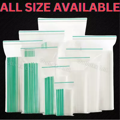 Grip Self Seal Clear Bags Resealable Poly Plastic Zip Lock Baggy Polythene Sizes • £1.65