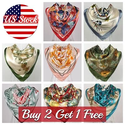 Large Silk Feel Floral Paisley Scarf Bandanna Neckerchief Head Neck Wrap Shawl • $6.45