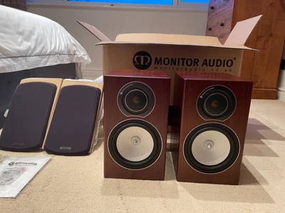 £165 • Buy Monitor Audio Silver RX1 Speakers, Walnut...stunning, Original Box/packaging