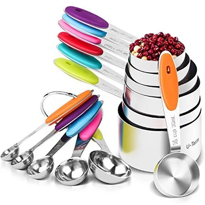 £36.99 • Buy U-Taste 18/8 Stainless Steel Measuring Cups And Spoons Set Of 12, Baking &