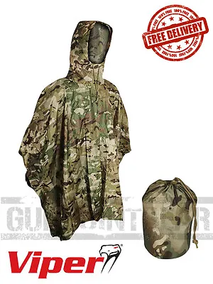 Genuine Viper Tactical Poncho VCAM Multicam Waterproof FREE UK SHIPPING • £26.49