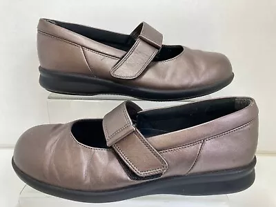 Easy B Mary Jane Style Shoes Size UK7 6E Metallic  Bronze Colour Leather • £24.99