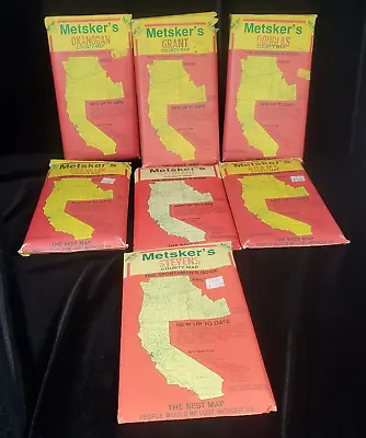 Vtg.  Metsker's North Eastern Washington Sportsman Guides Maps 7 County's 80-90s • $39.98