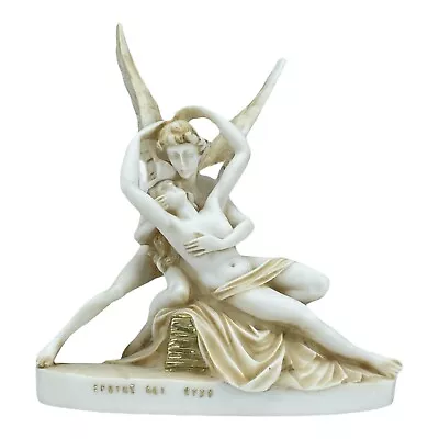 $52.90 • Buy Cupid & Psyche Cast Marble Statue God Eros Nude Love & Soul Sculpture Aged Color