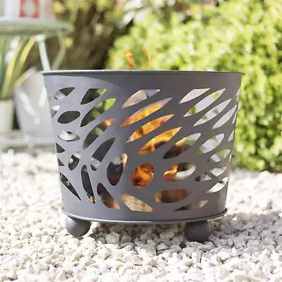 £29.99 • Buy Fire Basket Metal Black Round Garden Patio Firepit Outdoor Log Burner Fire Pit