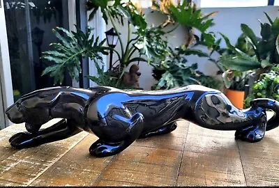 Black Panther Ceramic Sculpture Figure LARGE 24  Mid-Century Modern Prestine  • $199